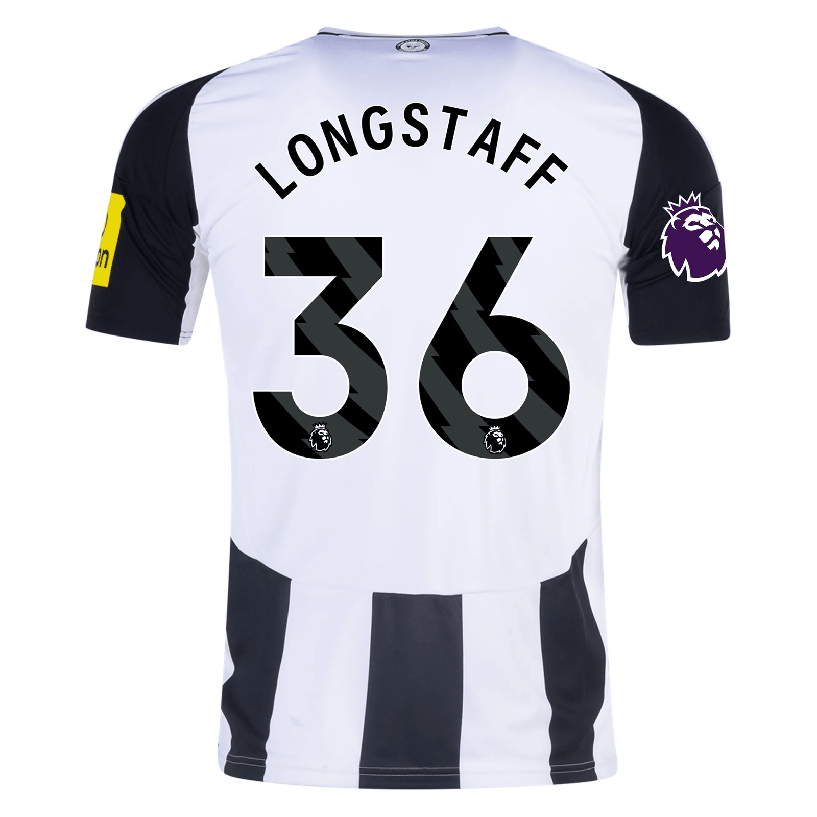 adidas Newcastle United Sean Longstaff Home Jersey w/ EPL Patch 24/25 (Black/White) | SoccerWearhouse