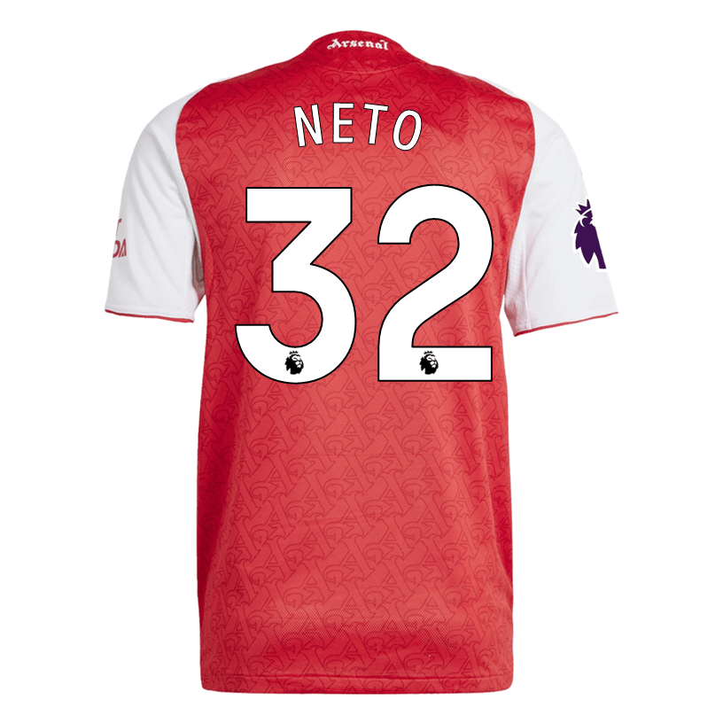 adidas Norberto Neto Arsenal FC Authentic Home Jersey 25/26 w/ EPL Patch (Better Scarlet/White) | SoccerWearhouse