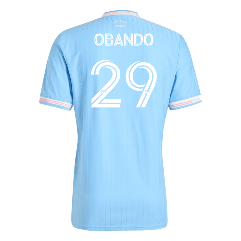 adidas Obando Inter Miami Authentic Third Jersey 25/26 (Blue/Pink) | SoccerWearhouse