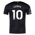 adidas Cunha Men's Manchester United Authentic Third Jersey 25/26 w/ NRFR + EPL Patches (Black)