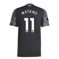 adidas Ollie Watkins Men's Aston Villa 25/26 Away Jersey w/ EPL + NRFR Patches (Black/Global Blue)