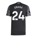 adidas Onana Men's Aston Villa 25/26 Away Jersey w/ EPL + NRFR Patches (Black/Global Blue)