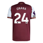 adidas Rogers Men's Aston Villa Home Jersey 25/26 w/ NRFR + EPL Patche