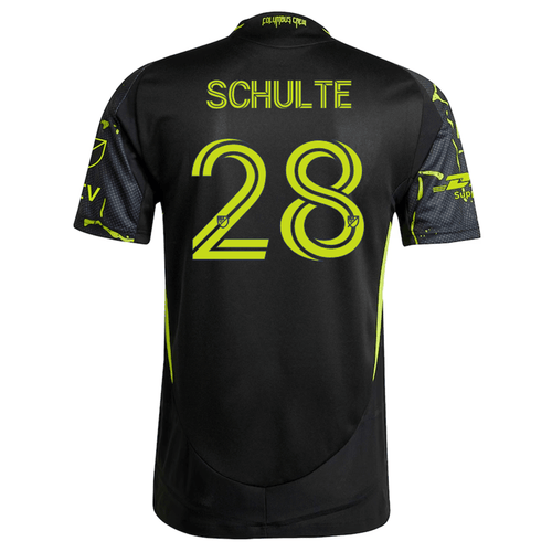 adidas Patrick Schulte Columbus Crew Authentic Away Jersey w/ MLS Patches 25/26 (Black/Yellow) - S