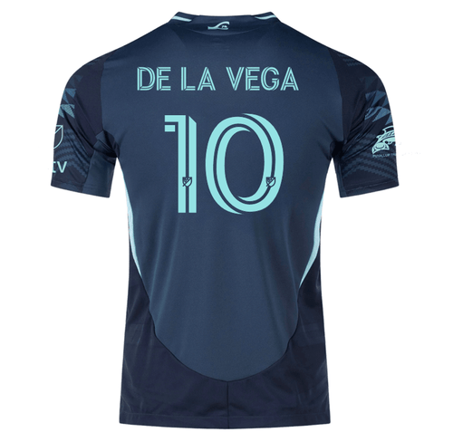 adidas Pedro De La Vega Seattle Sounders Authentic Away Jersey 25/26 w/ MLS Patches & Sponsor (Aura Ink) - S