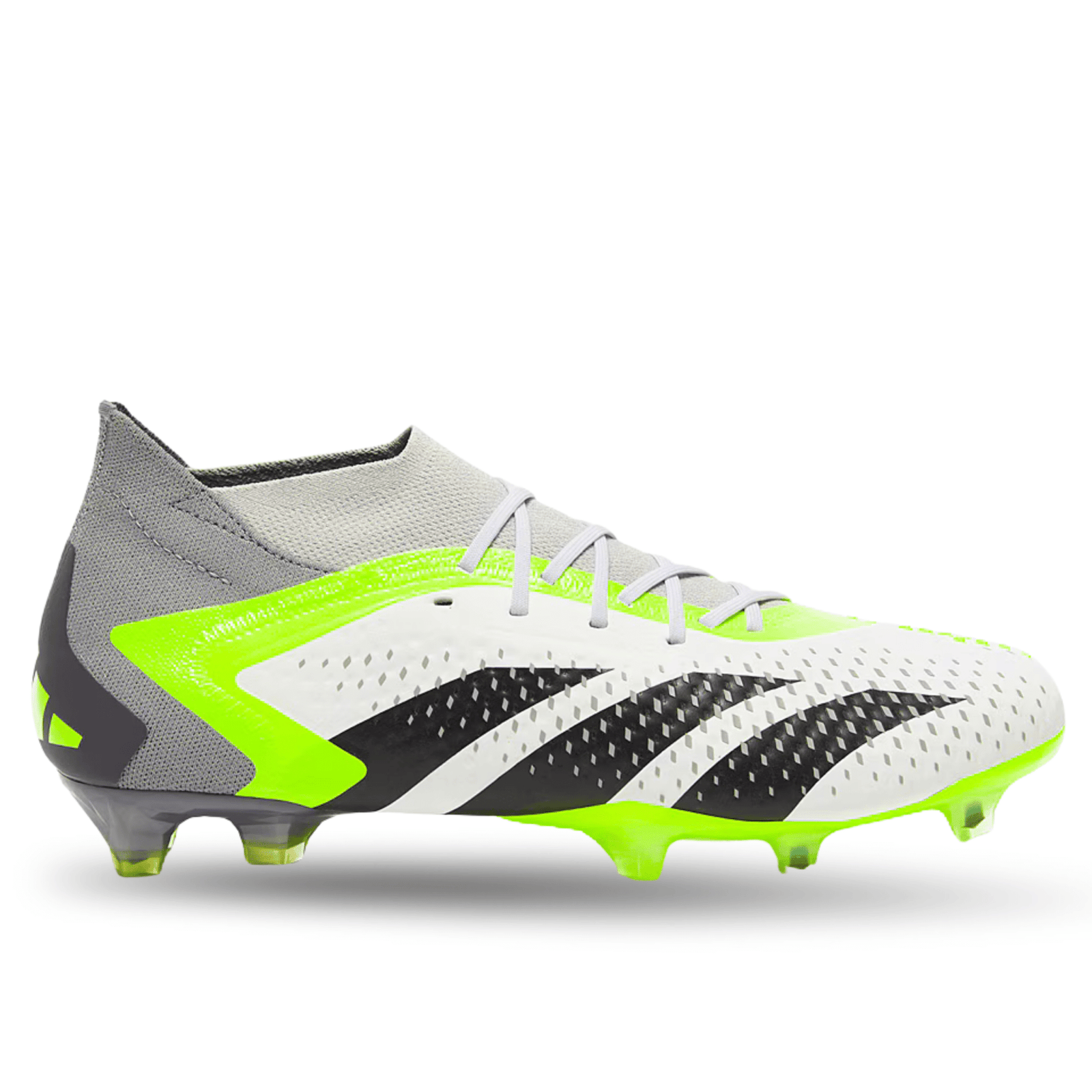 adidas Predator Accuracy.1 Firm Ground Soccer Cleats (White/Core Black/Lucid Lemon) | SoccerWearhouse
