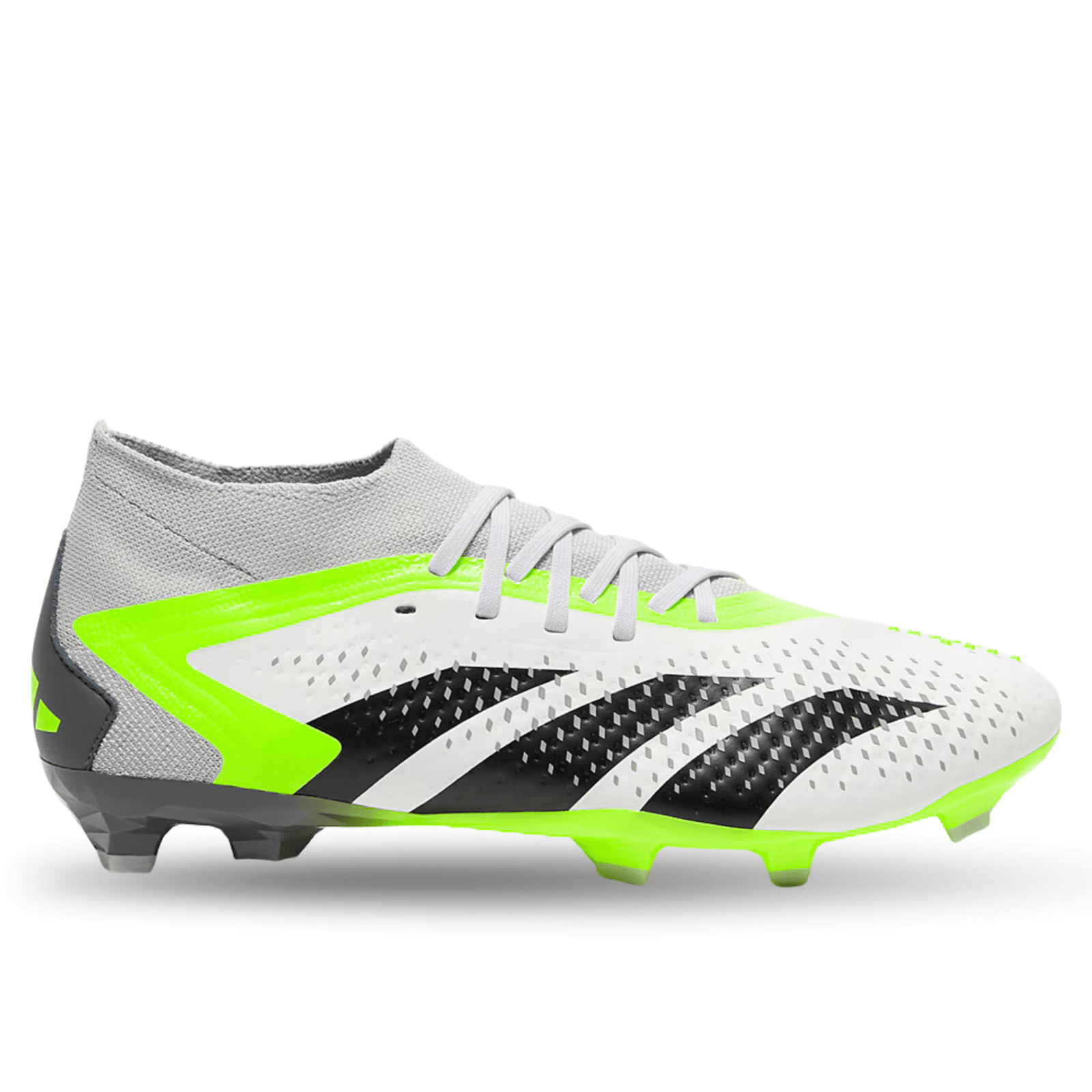 adidas Predator Accuracy.2 Firm Ground Soccer Cleats (White/Core Black/Lucid Lemon) | SoccerWearhouse