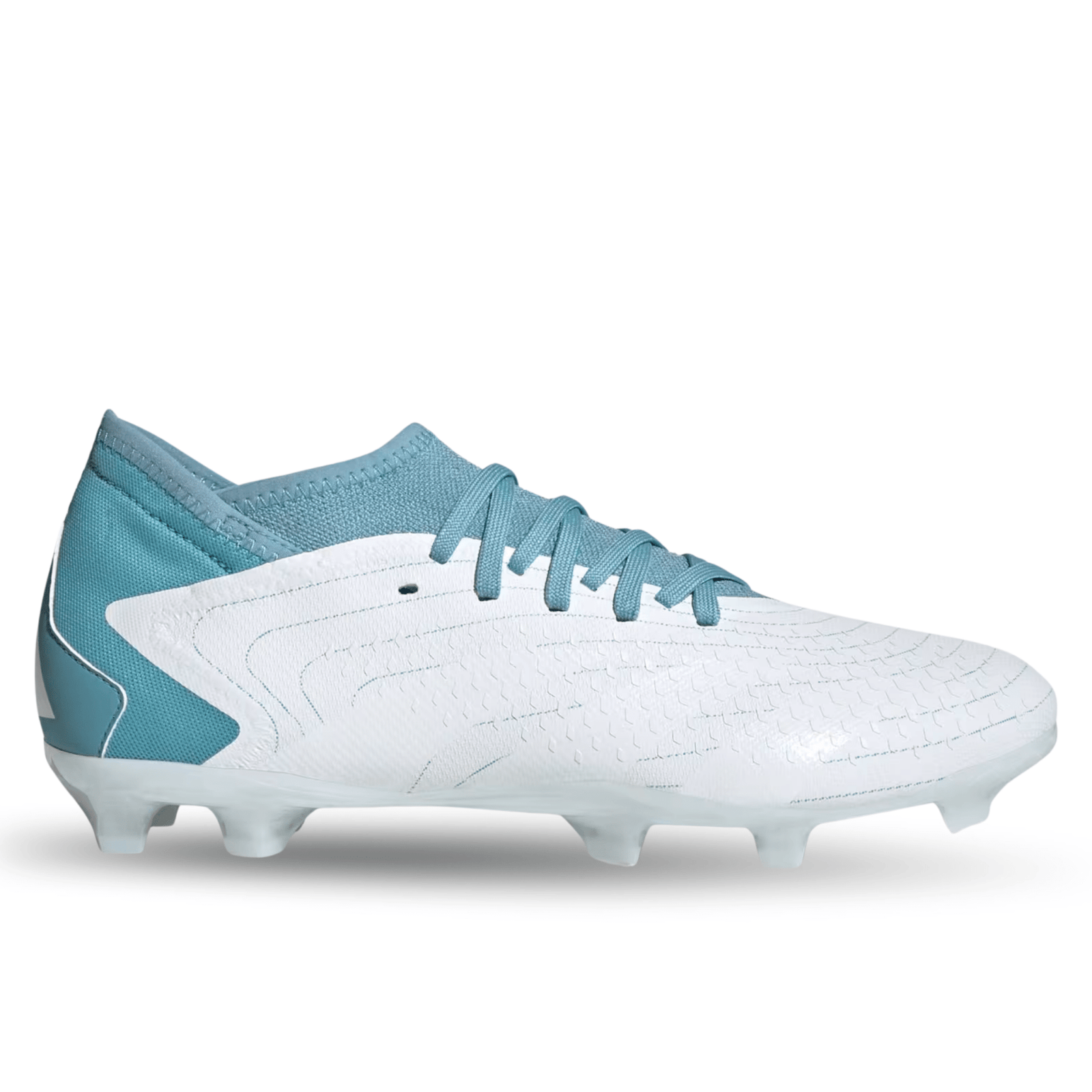 adidas Predator Accuracy.3 Firm Ground Soccer Cleats (White/Grey/Preloved Blue) | SoccerWearhouse