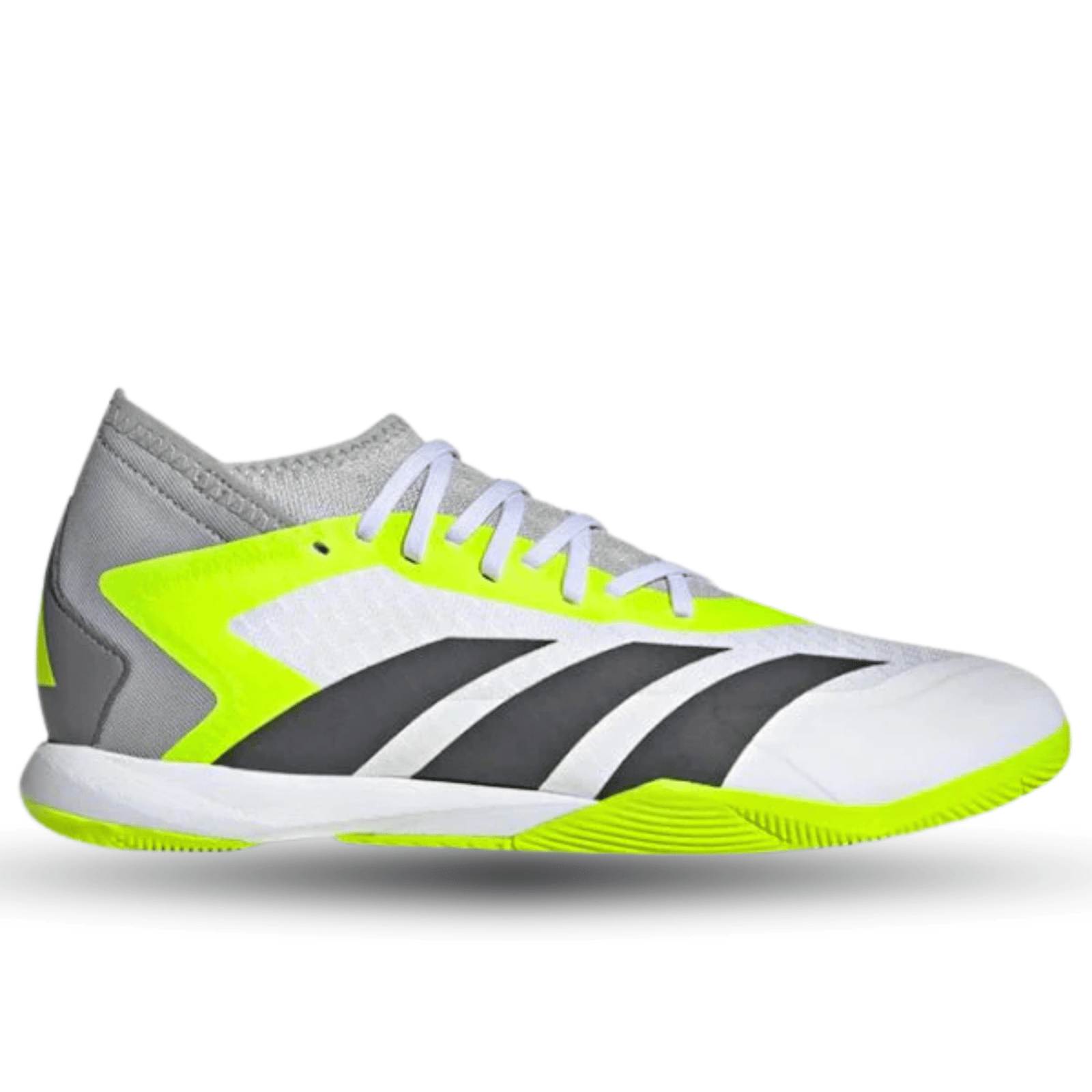adidas Predator Accuracy.3 Indoor Soccer Shoes (White/Lucid Lemon) | SoccerWearhouse
