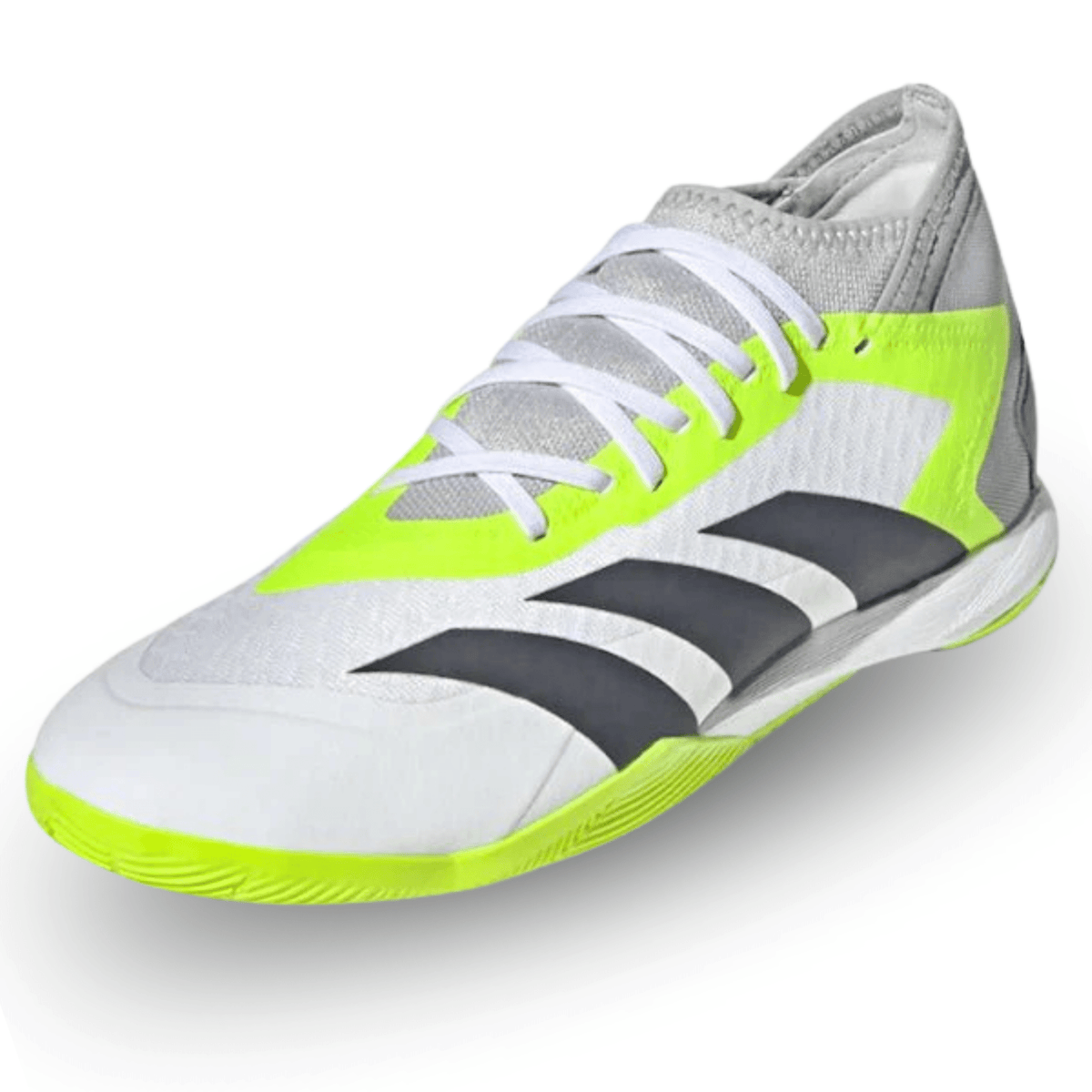 adidas Predator Accuracy.3 Indoor Soccer Shoes (White/Lucid Lemon) | SoccerWearhouse