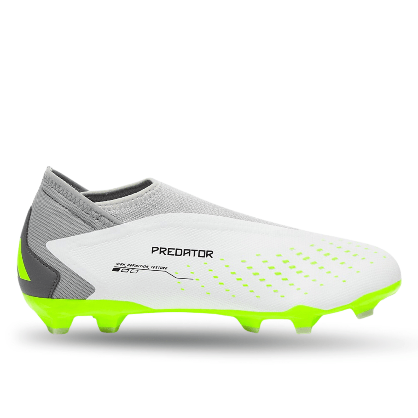 adidas Predator Accuracy.3 LL Laceless Firm Ground Soccer Cleats (White/Lucid Lemon) | SoccerWearhouse