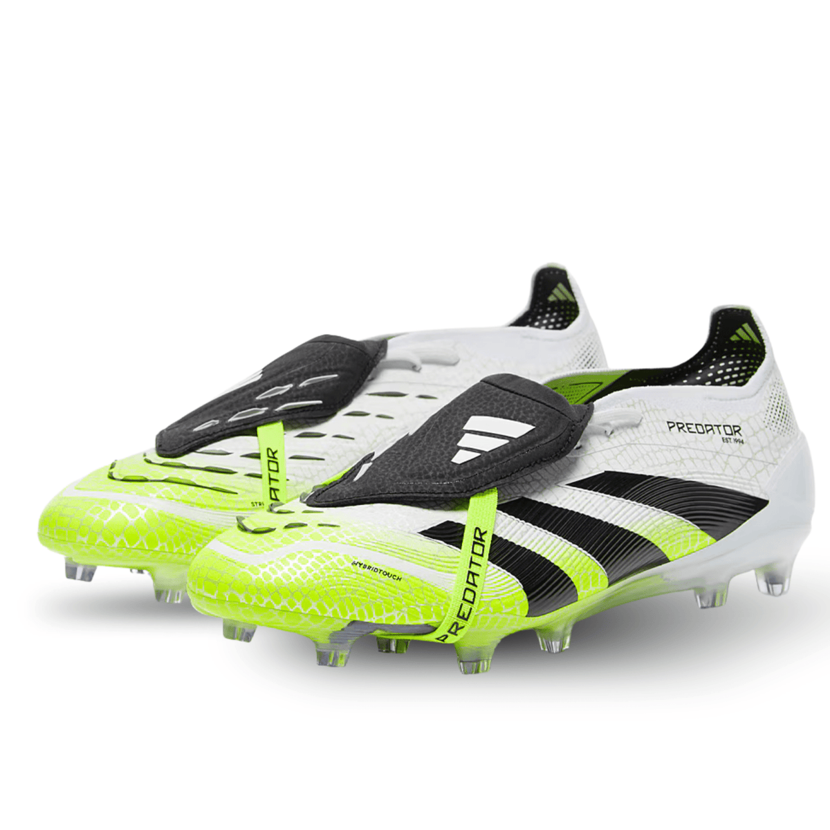 adidas Predator Elite Firm Ground Soccer Cleats (White/Black/Lucid Lemon) | SoccerWearhouse