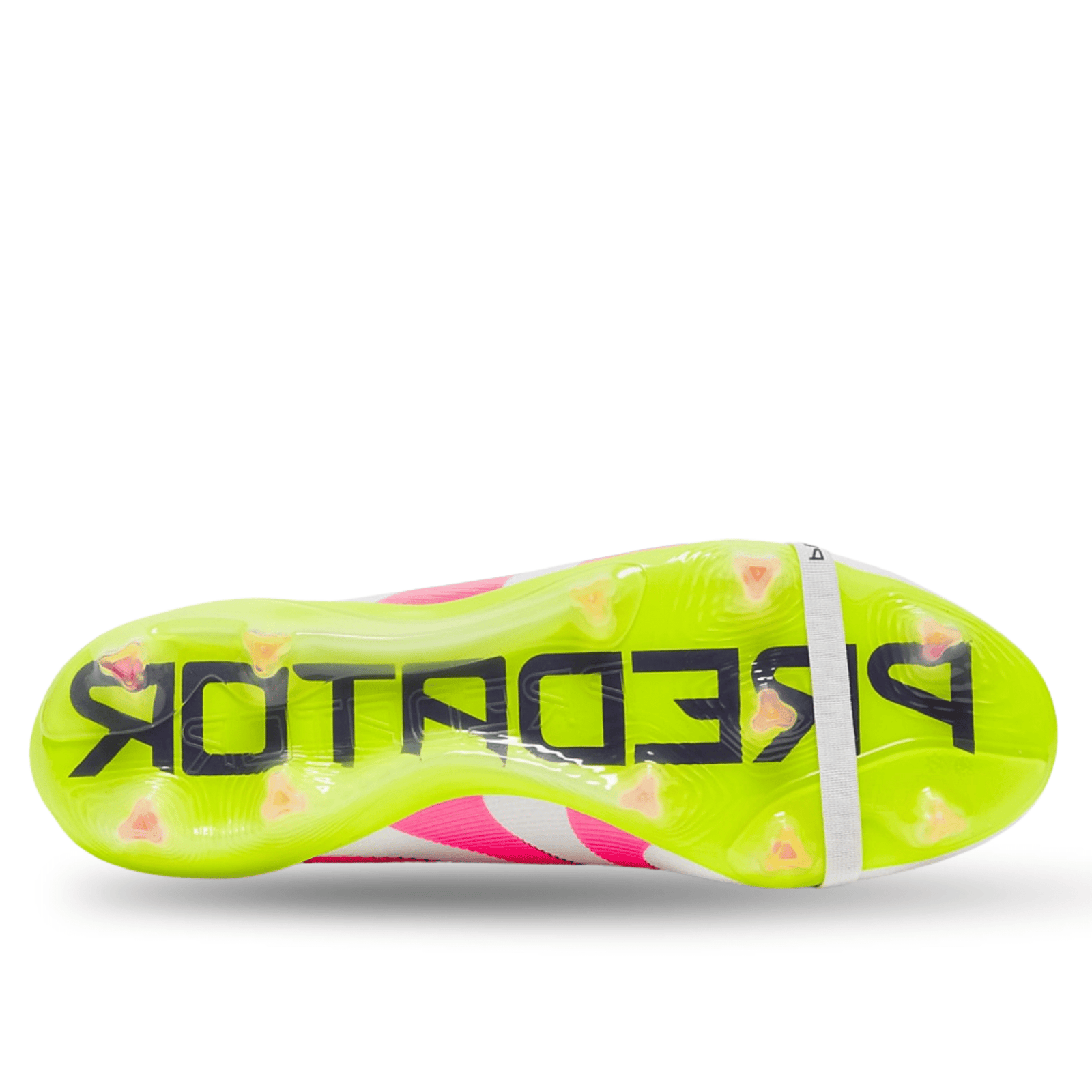 adidas Predator Elite FT Fold - over Tongue Firm Ground Soccer Cleats (White/Lucid Pink/Lucid Lemon) | SoccerWearhouse