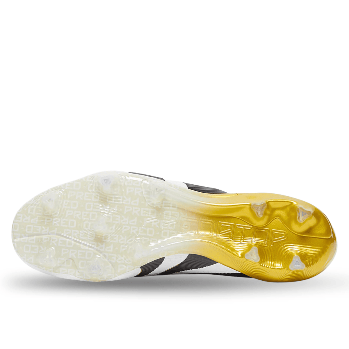 adidas Predator Elite Laceless Firm Ground Soccer Cleats (White/Black/Gold Metallic) | SoccerWearhouse