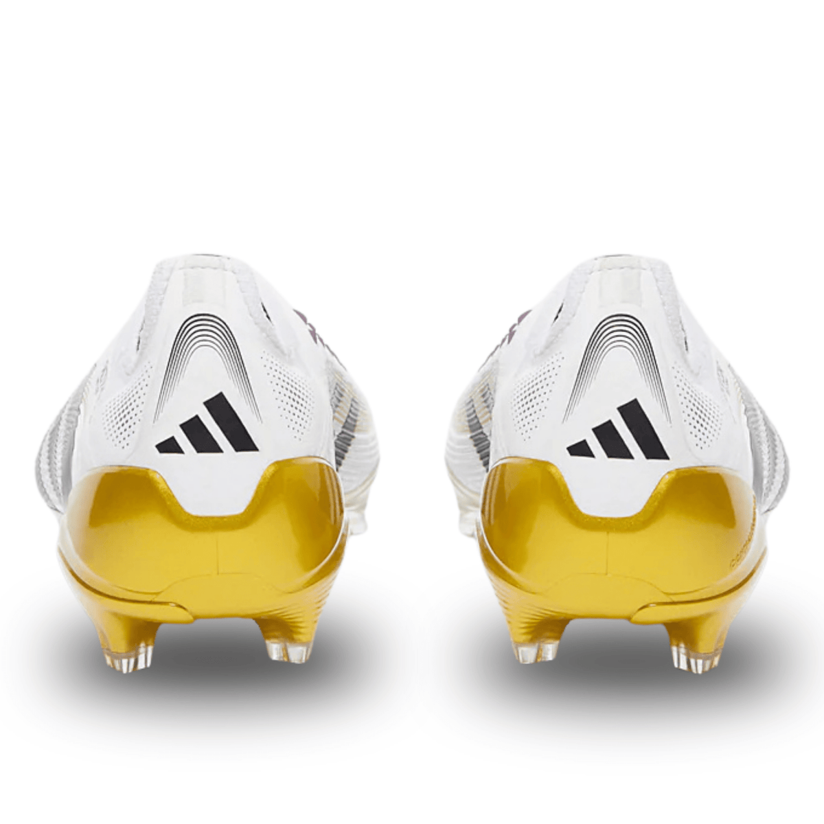adidas Predator Elite Laceless Firm Ground Soccer Cleats (White/Black/Gold Metallic) | SoccerWearhouse