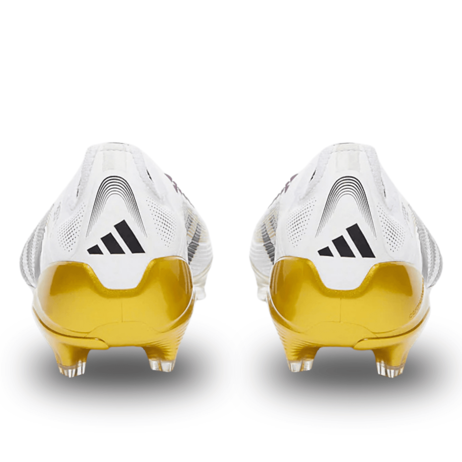 adidas Predator Elite Laceless Firm Ground Soccer Cleats (White/Black/Gold Metallic) | SoccerWearhouse