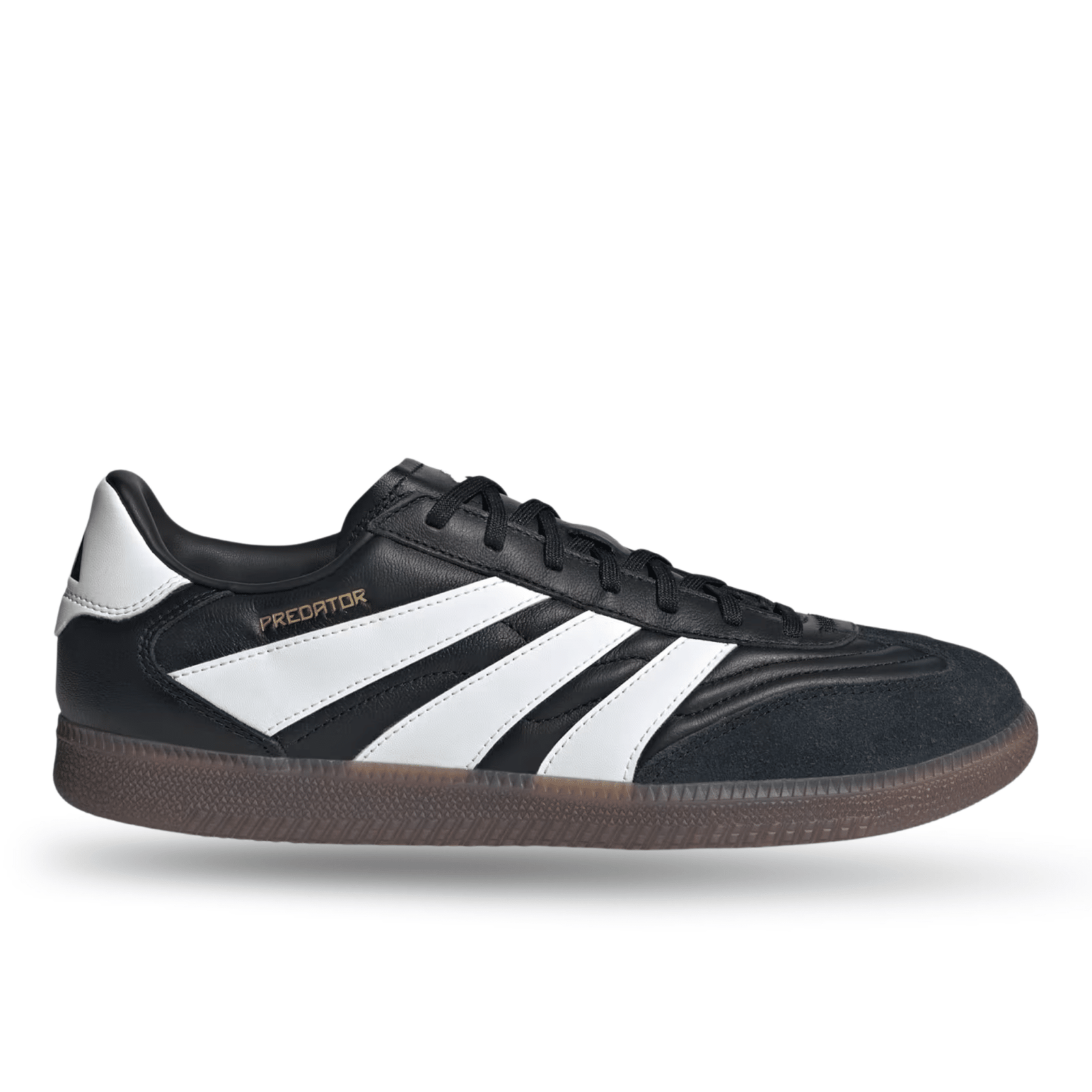 adidas Predator Freestyle Indoor Soccer Shoes (Black/White/Gold Metallic) | SoccerWearhouse
