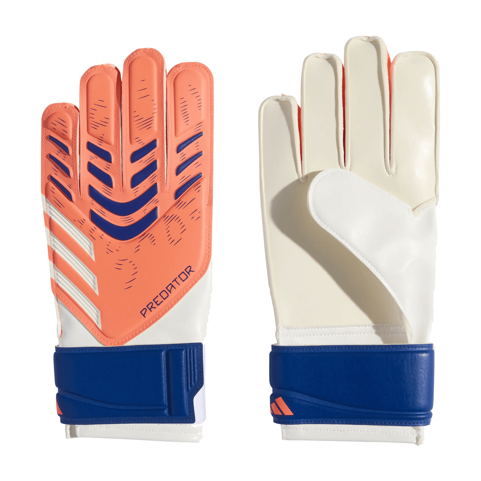 adidas Predator Junior Goalkeeper Training Gloves (Orange/White/Blue) | SoccerWearhouse