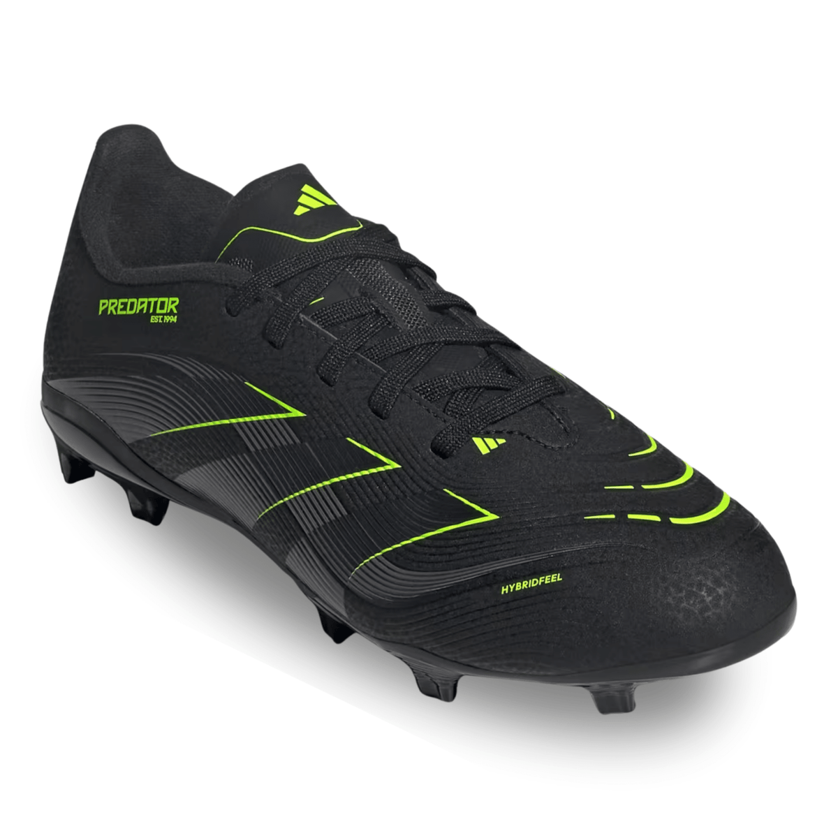 adidas Predator League Firm Ground/Multiground Junior Soccer Cleats (Black/Lucid Lemon) | SoccerWearhouse