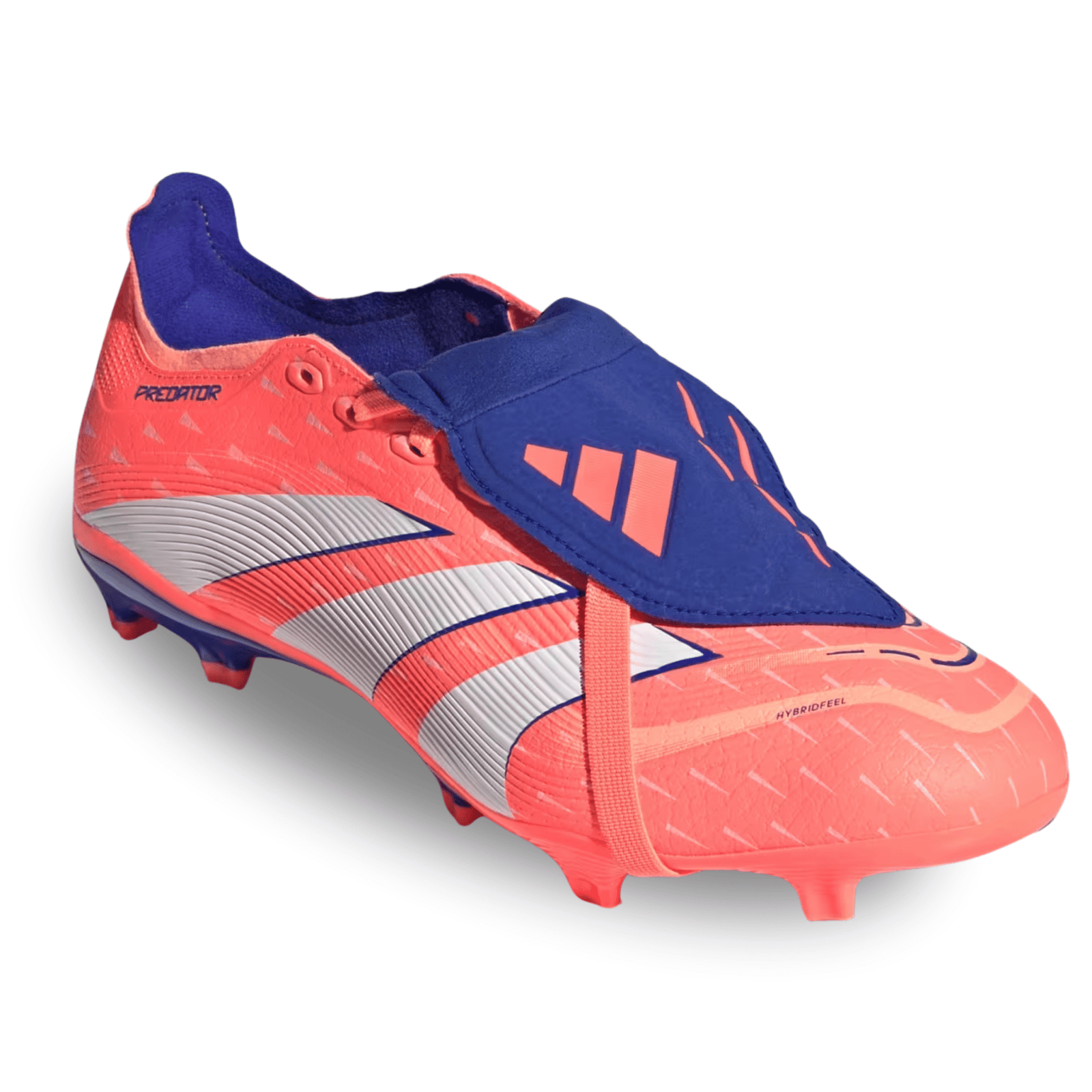adidas Predator League Fold - Over Tongue FG/MG Soccer Cleats (Coral/White/Orange) | SoccerWearhouse