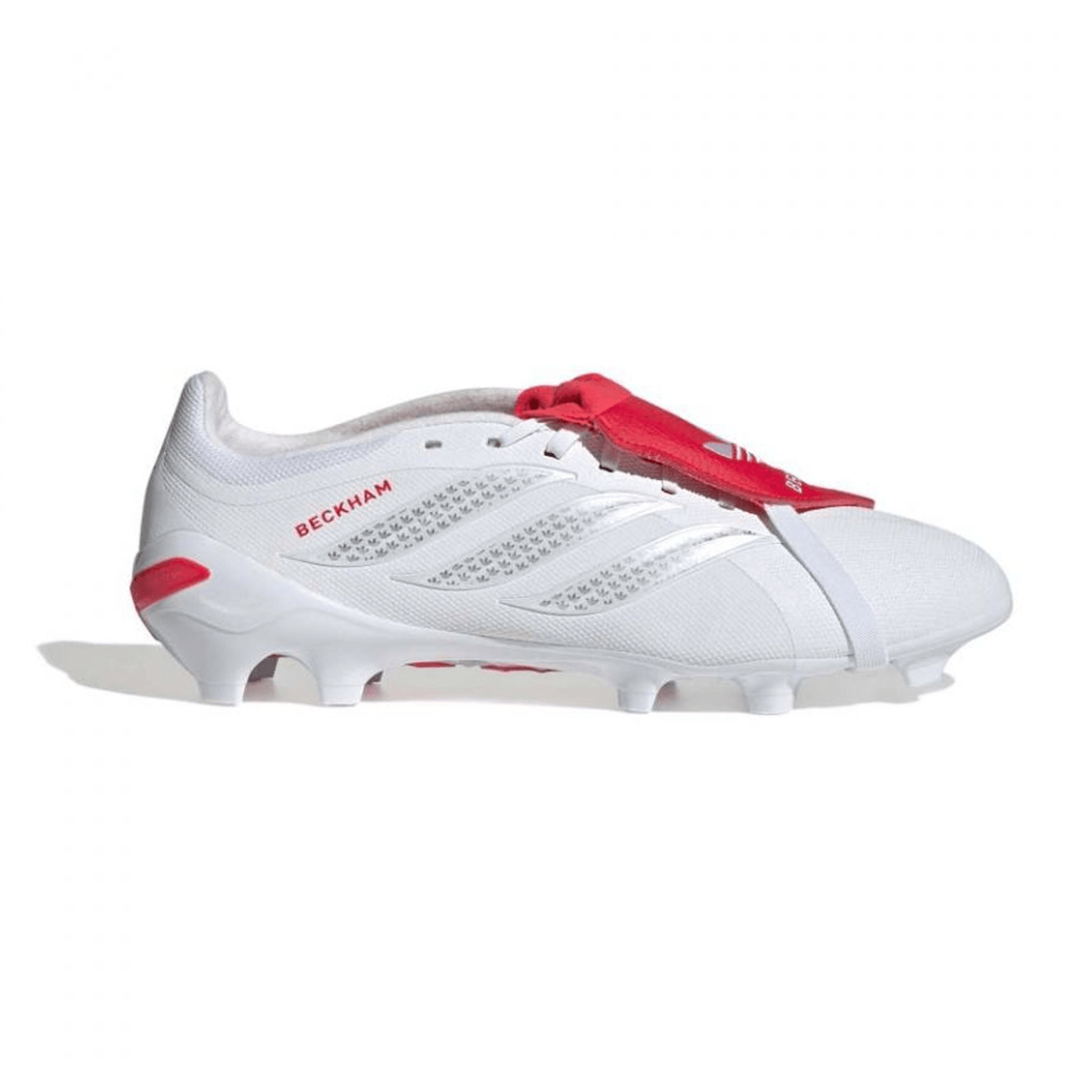 adidas Predator League FT David Beckham Firm Ground Soccer Cleats (White/Lucid Red) | SoccerWearhouse