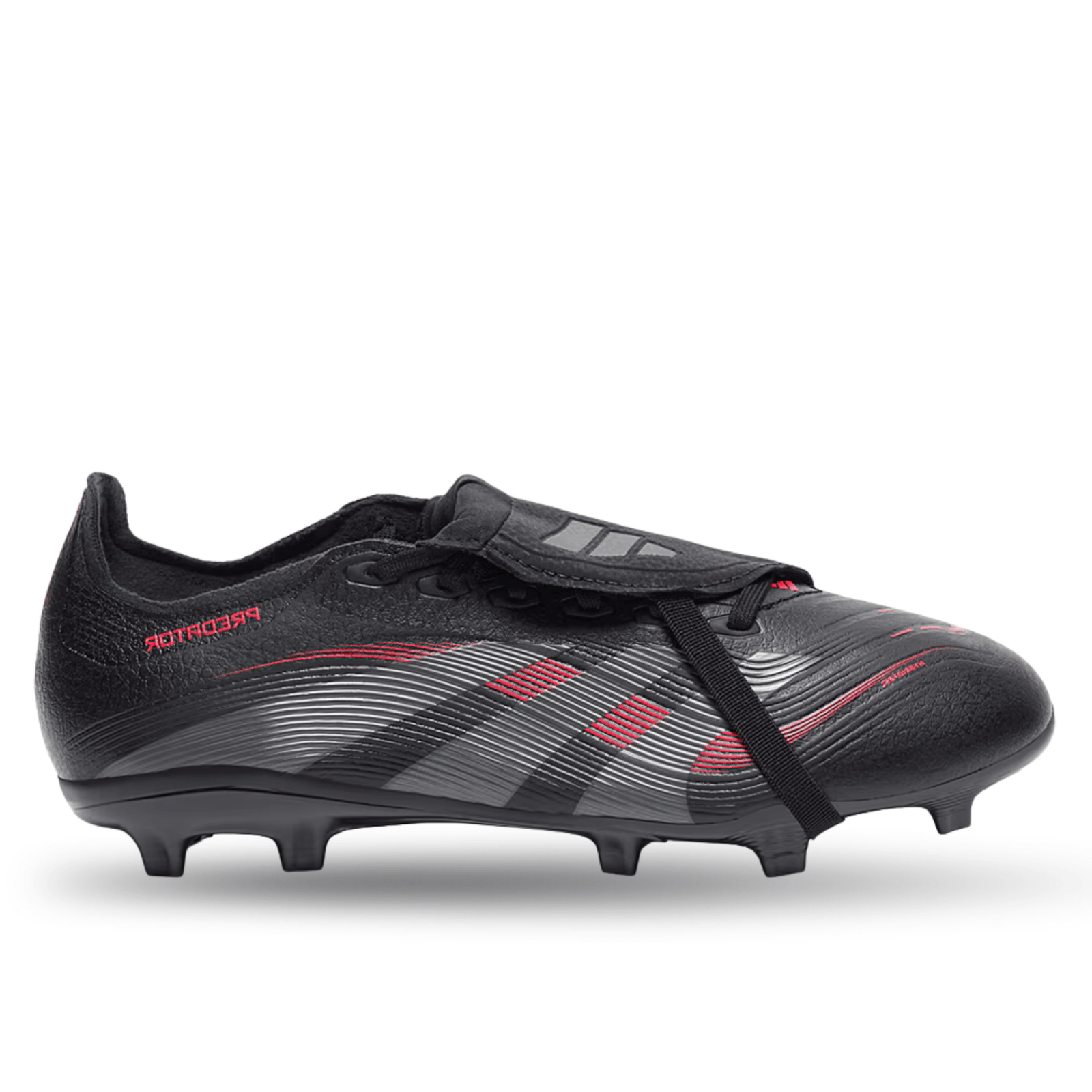 adidas Predator League FT FG/MG Soccer Cleats (Black/Grey/Red) | SoccerWearhouse