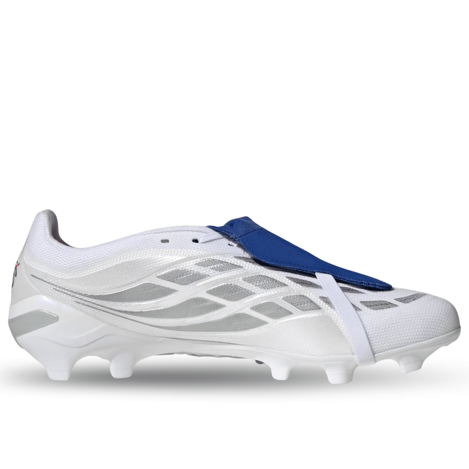 adidas Predator League FT Firm Ground Soccer Cleats (White/Zero Metallic/Royal Blue) | SoccerWearhouse