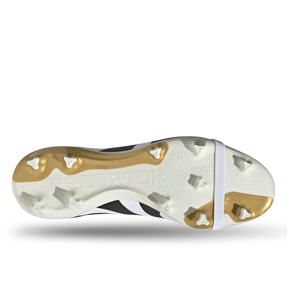 adidas Predator League FT Fold Tongue FG/MG Soccer Cleats (White/Black/Gold Metallic) | SoccerWearhouse