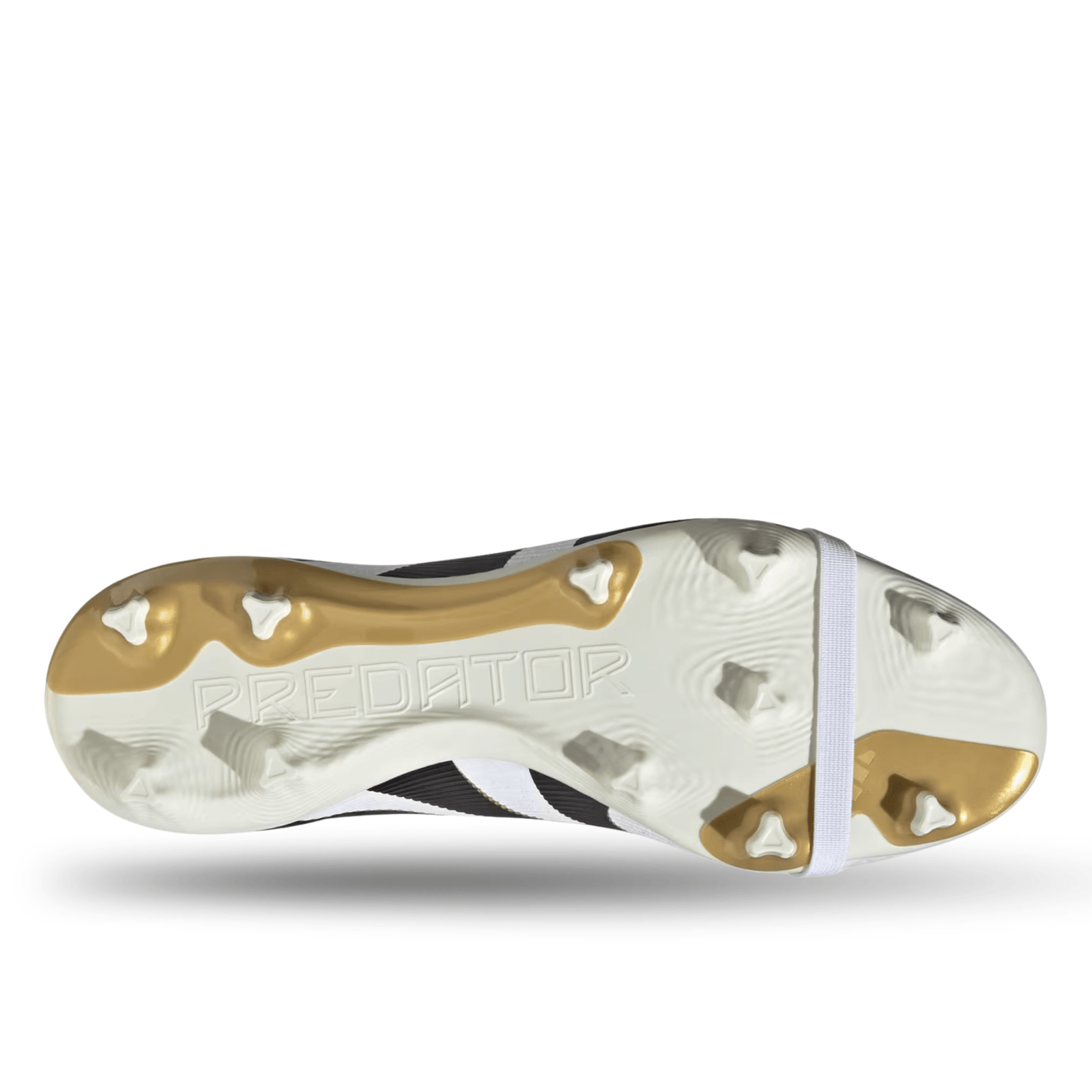 adidas Predator League FT Fold Tongue FG/MG Soccer Cleats (White/Black/Gold Metallic) | SoccerWearhouse