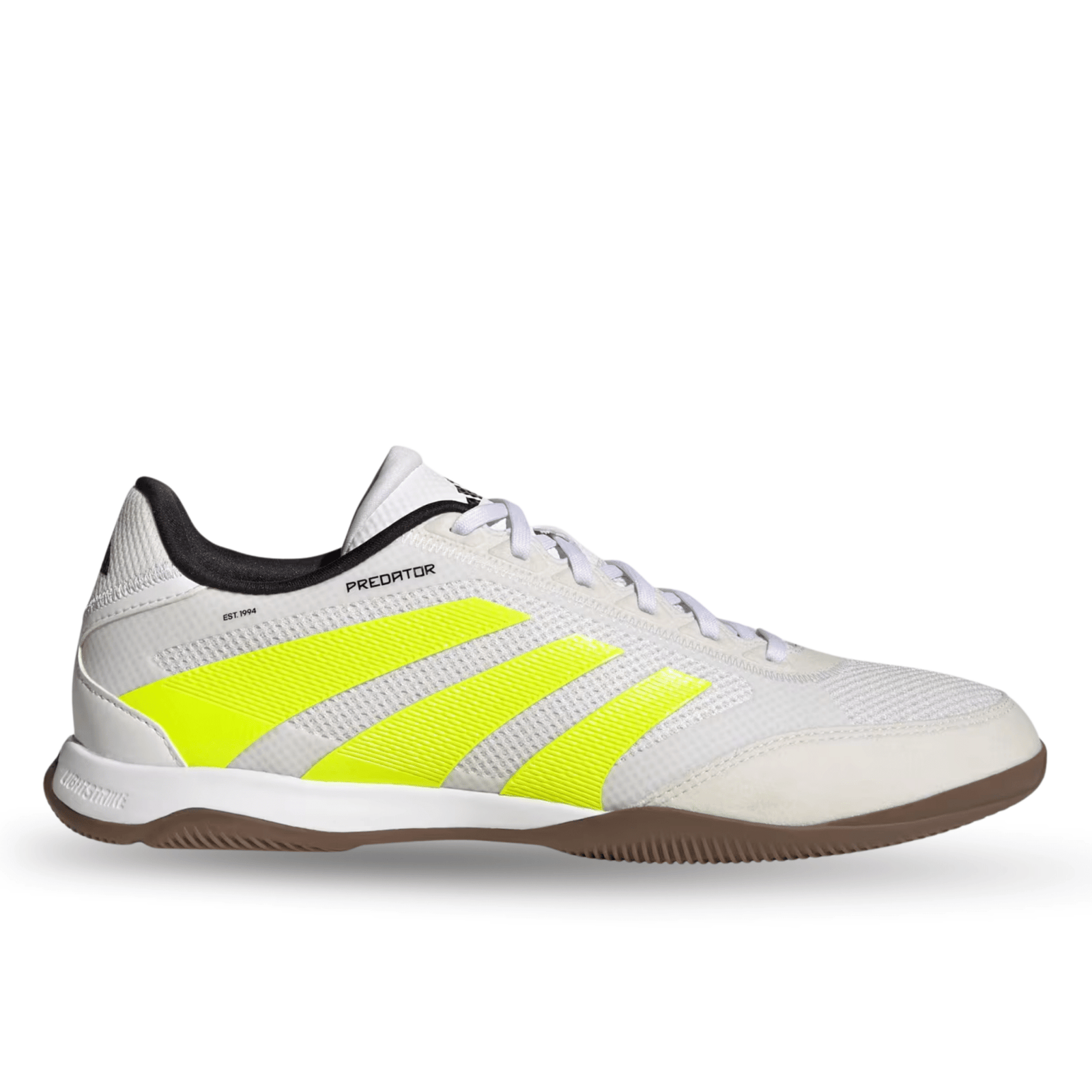 adidas Predator League Indoor Soccer Shoes (White/Lucid Lemon/Black) | SoccerWearhouse