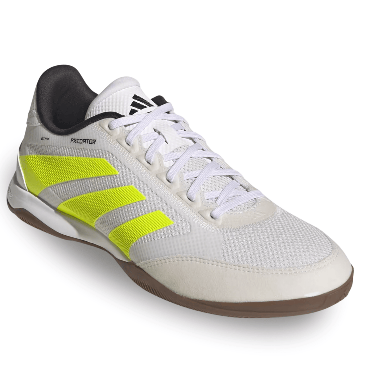 adidas Predator League Indoor Soccer Shoes (White/Lucid Lemon/Black) | SoccerWearhouse