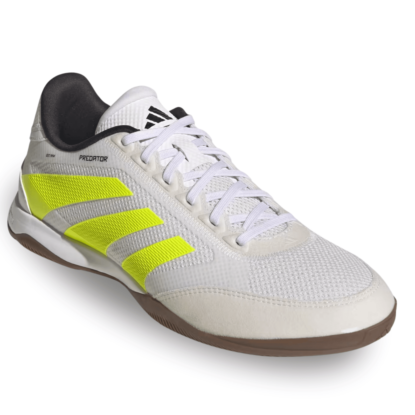 adidas Predator League Indoor Soccer Shoes (White/Lucid Lemon/Black) | SoccerWearhouse