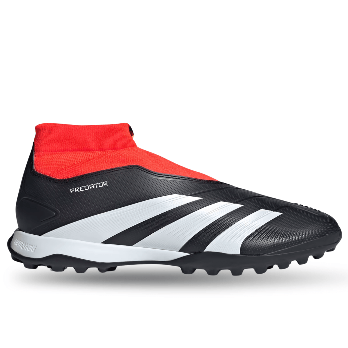 adidas Predator League Laceless TF Turf Soccer Shoes (Core Black/White/Solar Red) | SoccerWearhouse