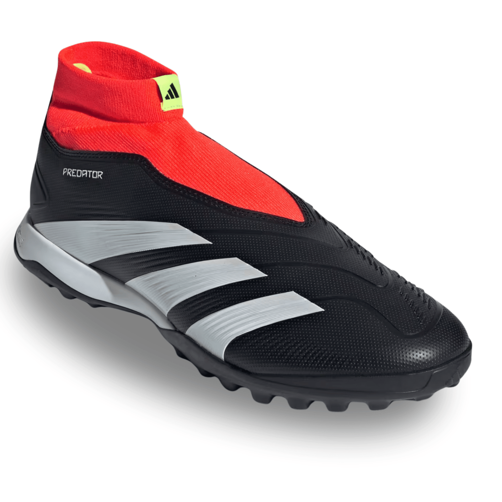 adidas Predator League Laceless TF Turf Soccer Shoes (Core Black/White/Solar Red) | SoccerWearhouse