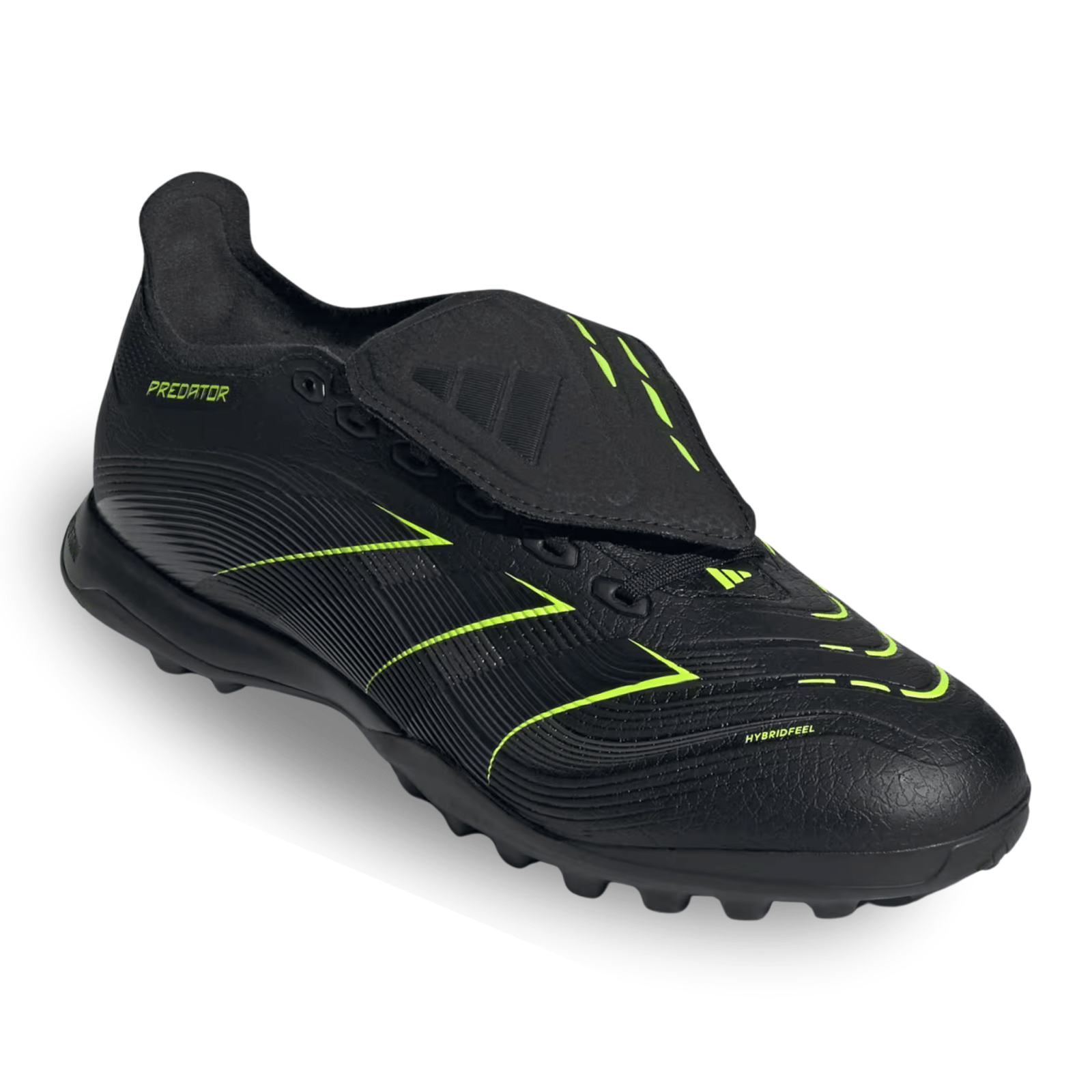 adidas Predator League Turf Firm Ground Soccer Cleats (Black/Iron Metallic/Lucid Lemon) | SoccerWearhouse