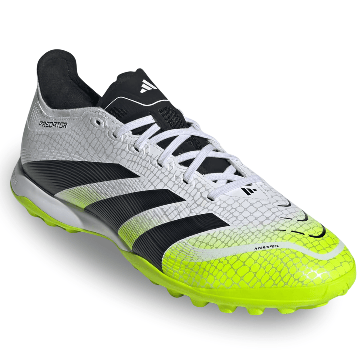 adidas Predator League Turf Soccer Shoes (White/Black/Lucid Lemon) | SoccerWearhouse