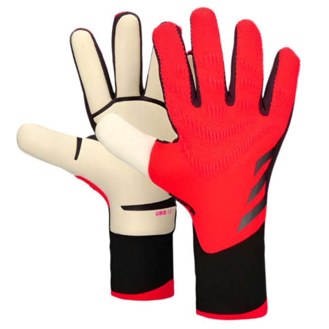 adidas Predator Pro Fingersave Goalkeeper Gloves (Turbo/Aura Black) | SoccerWearhouse