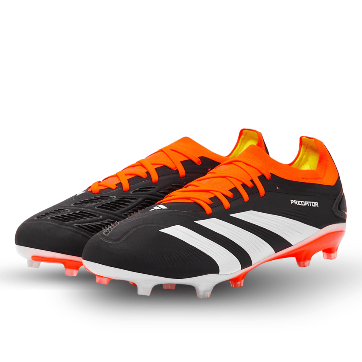 adidas Predator Pro Firm Ground Soccer Cleats (Core Black/White/Orange) | SoccerWearhouse