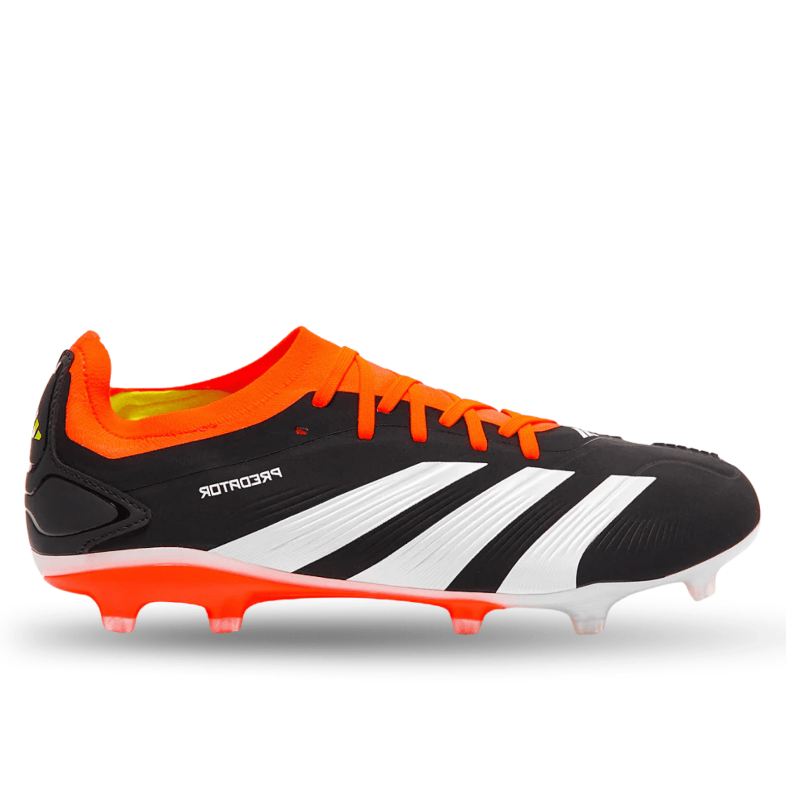 adidas Predator Pro Firm Ground Soccer Cleats (Core Black/White/Orange) | SoccerWearhouse