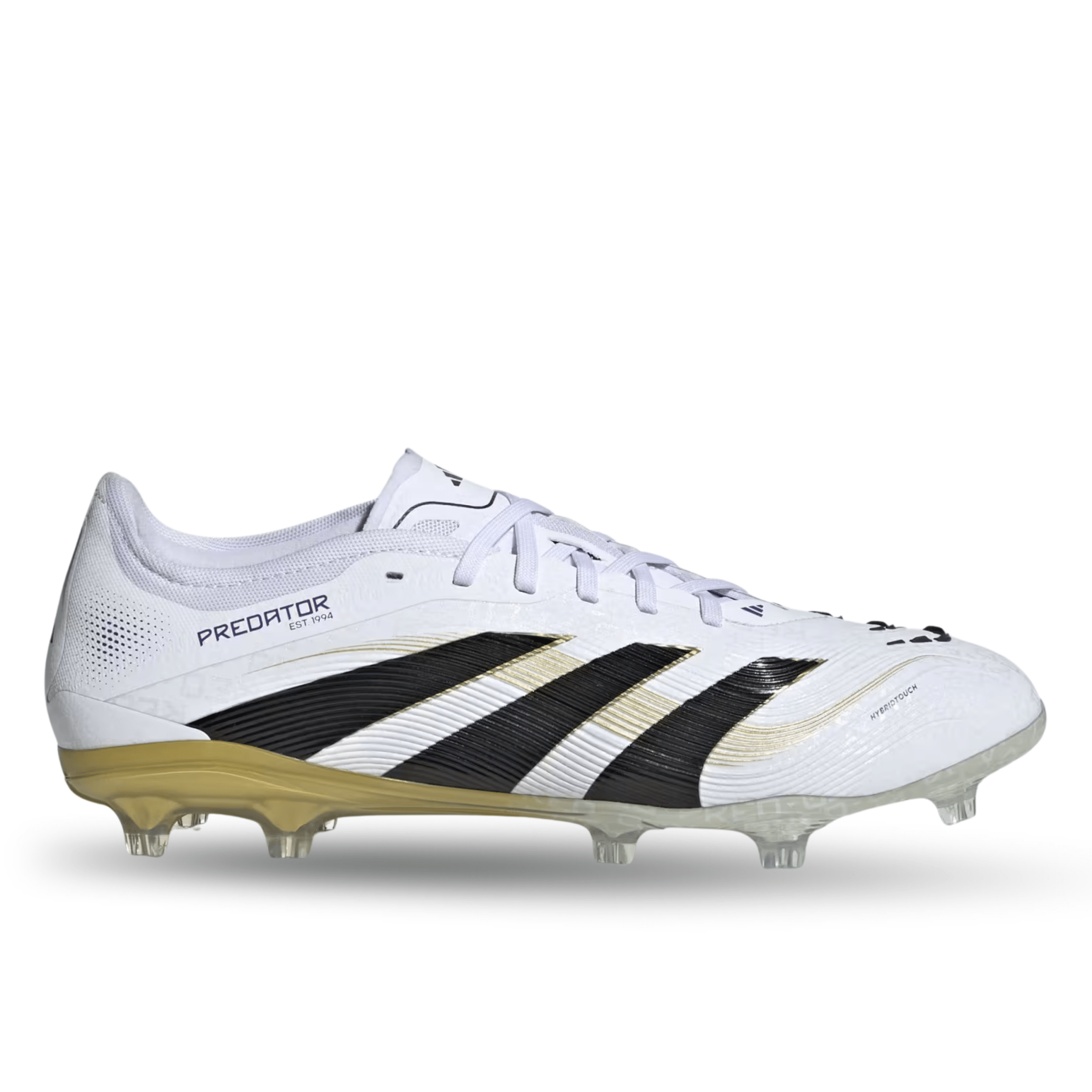 adidas Predator Pro Firm Ground Soccer Cleats (White/Black/Gold Metall