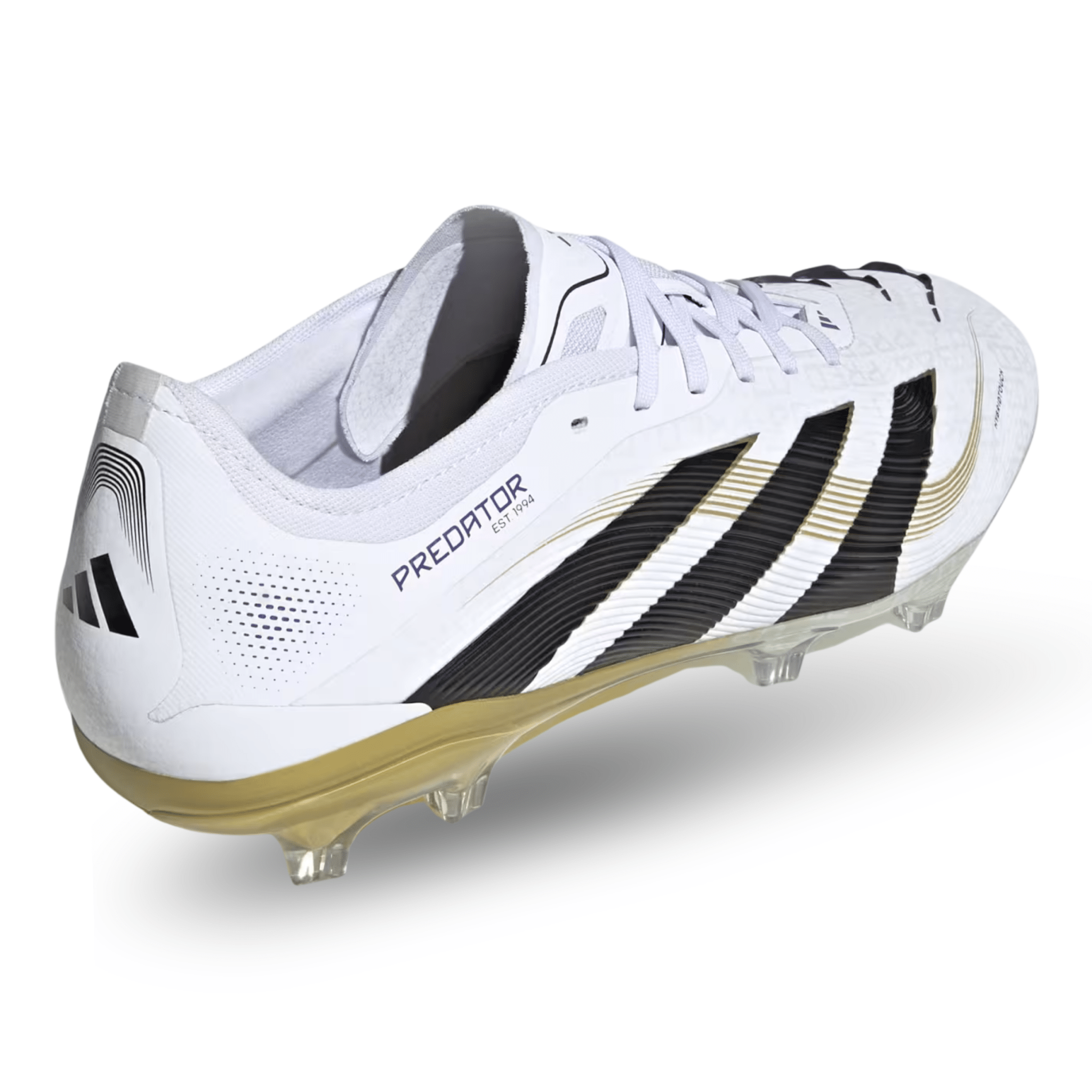 adidas Predator Pro Firm Ground Soccer Cleats (White/Black/Gold Metall