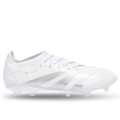 adidas Predator Pro Firm Ground Soccer Cleats (White/Metallic Silver)