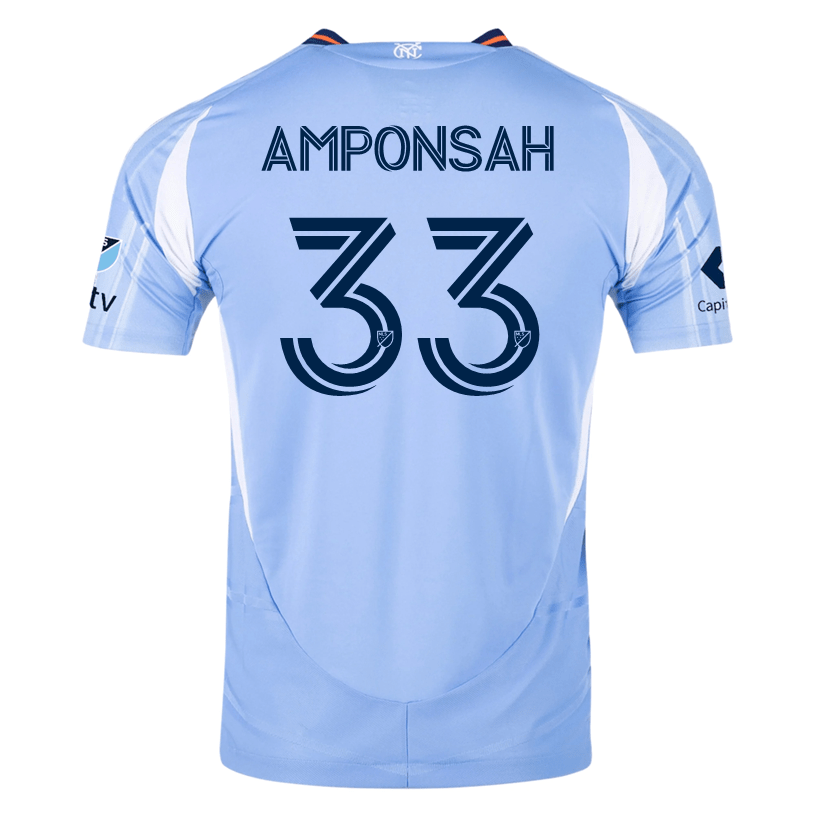 adidas Prince Amponsah New York City FC Authentic Home Jersey 25/26 w/ MLS Patches (Bahia Light Blue) | SoccerWearhouse