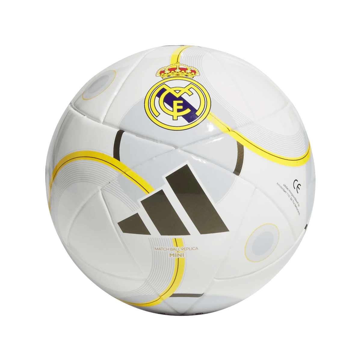 adidas Real Madrid 25/26 Club Mini Ball (White/Gold/Grey) | SoccerWearhouse