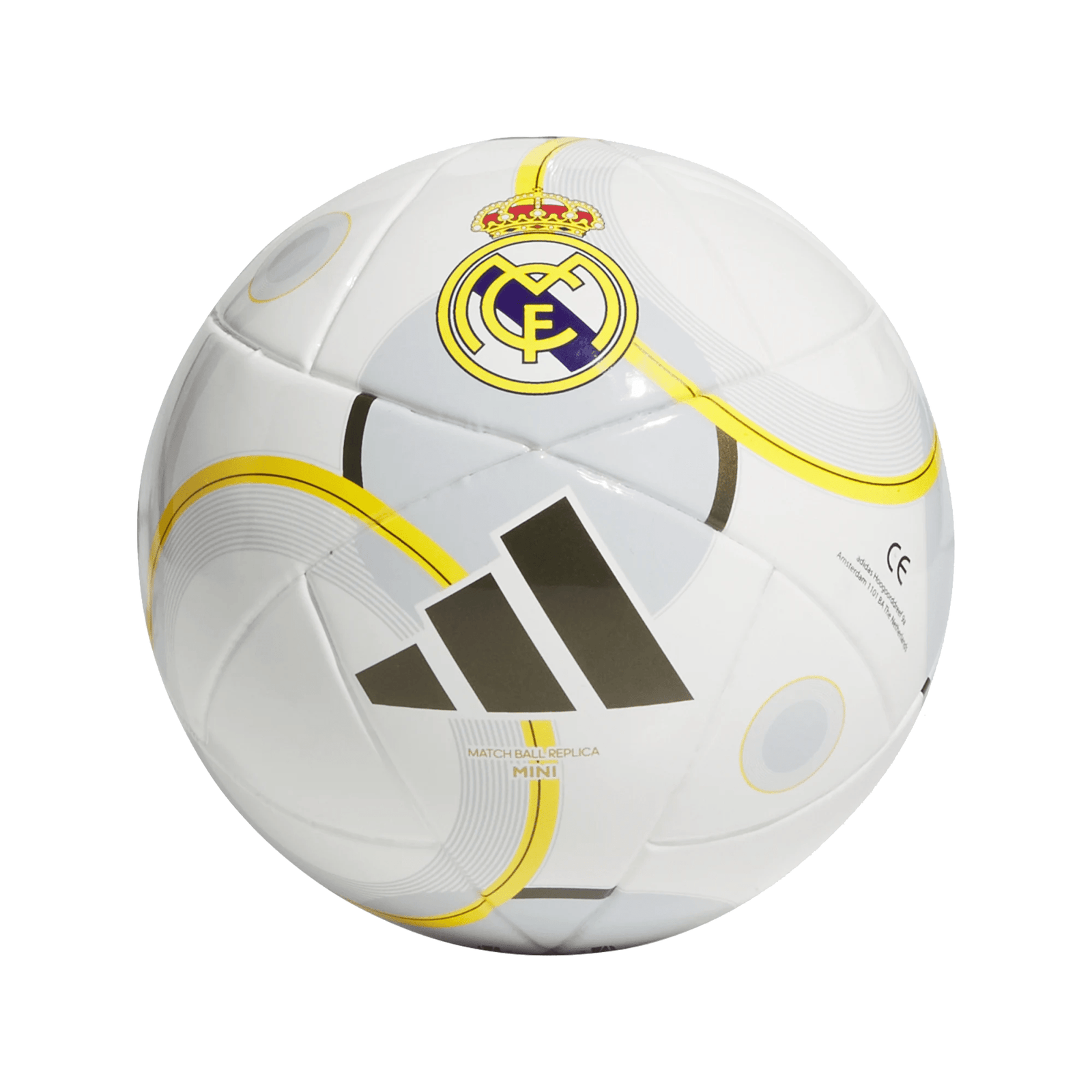 adidas Real Madrid 25/26 Club Mini Ball (White/Gold/Grey) | SoccerWearhouse