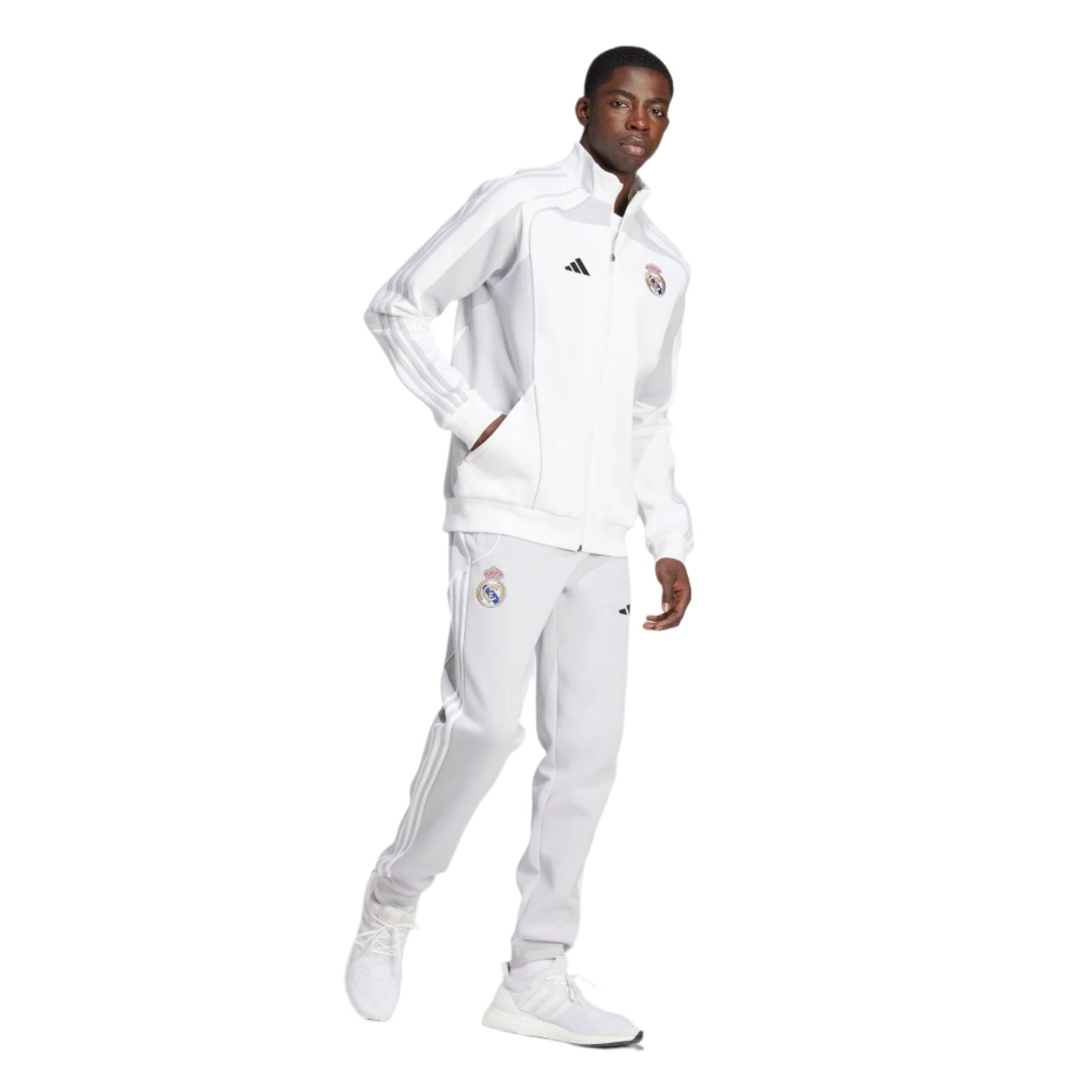 adidas Real Madrid 25/26 UBP Doubleknit Track Top (White/Light Solid Grey) | SoccerWearhouse