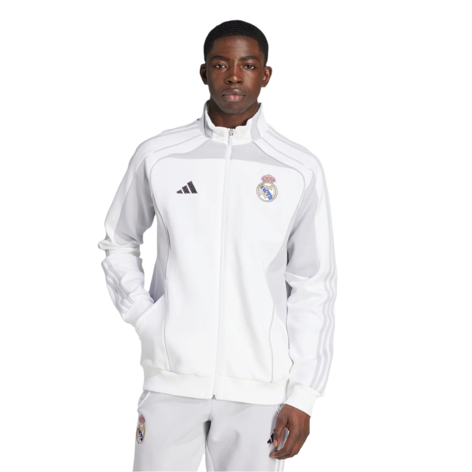 adidas Real Madrid 25/26 UBP Doubleknit Track Top (White/Light Solid Grey) | SoccerWearhouse