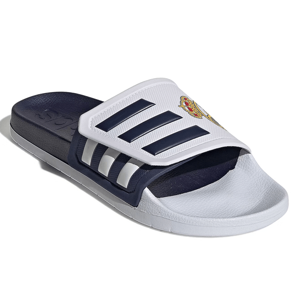 adidas Real Madrid Adilette TND Sandal (White/Dark Blue) | SoccerWearhouse