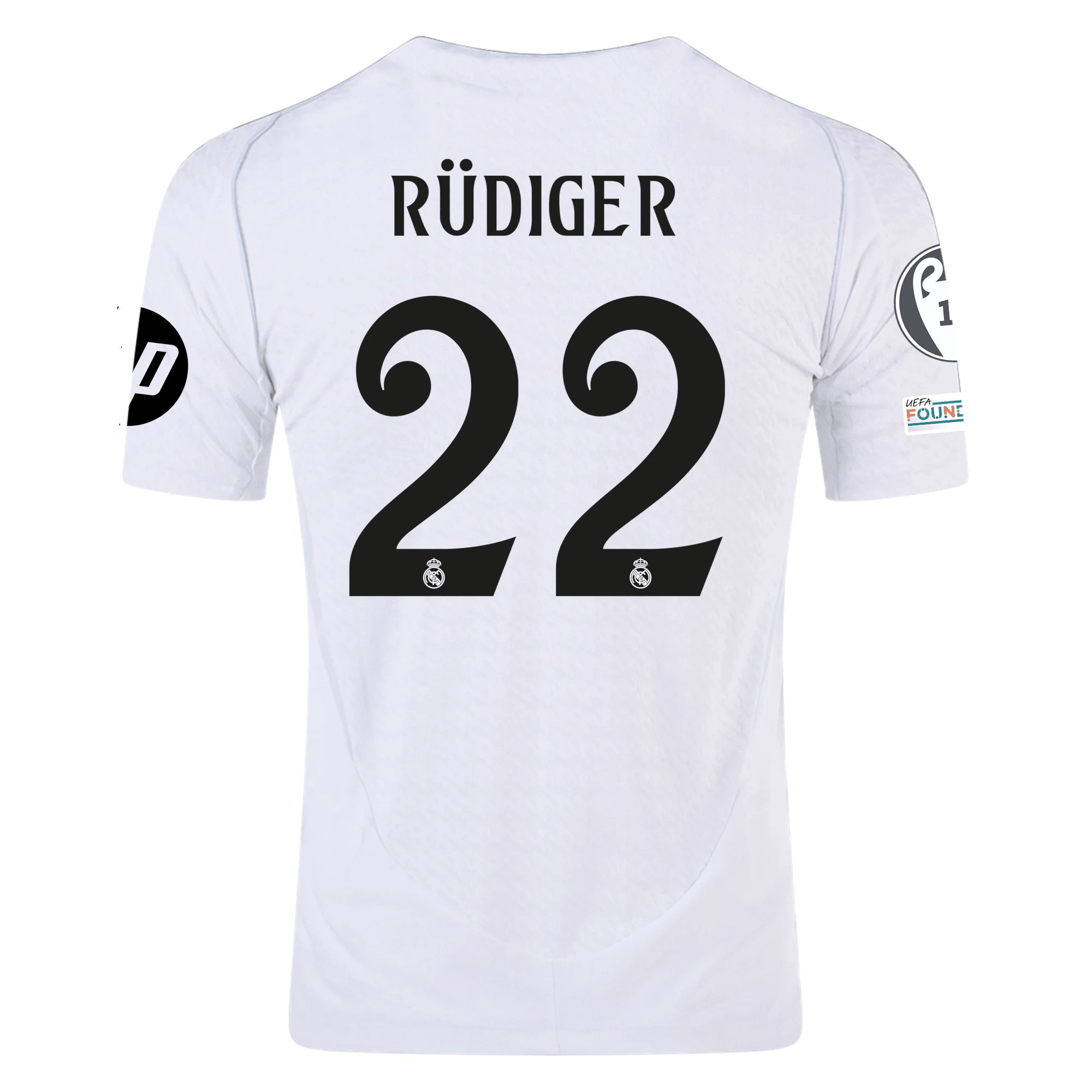 adidas Real Madrid Authentic Antonio Rudiger Home Jersey w/ Champions