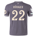adidas Real Madrid Authentic Antonio Rudiger Third Jersey w/ Champions League Patches 24/25 (Charcoal)